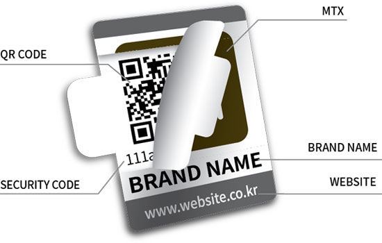 QR Code/MTX/Security Code/Brand Name/Website